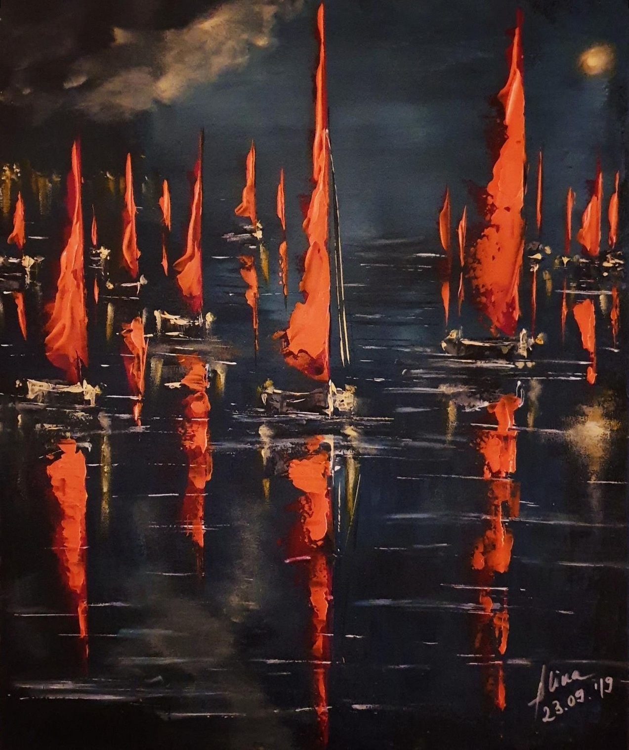 ArteDiAlina.com painting: far moon